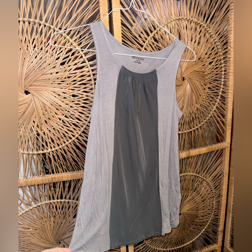 Merona Two-Tone Gray Layered Tank Top